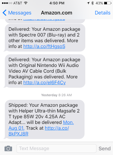 amazon iphone text txt sms messages to delete