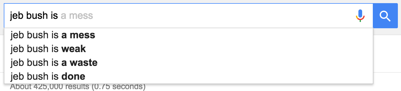 google suggest jeb bush