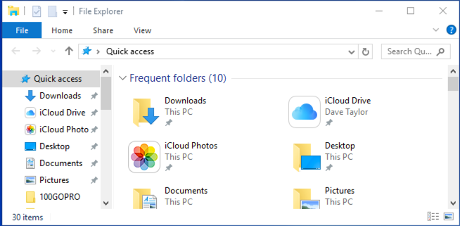 windows 10 win10 file explorer default view