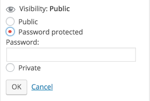 how to add a password protected wordpress wp post