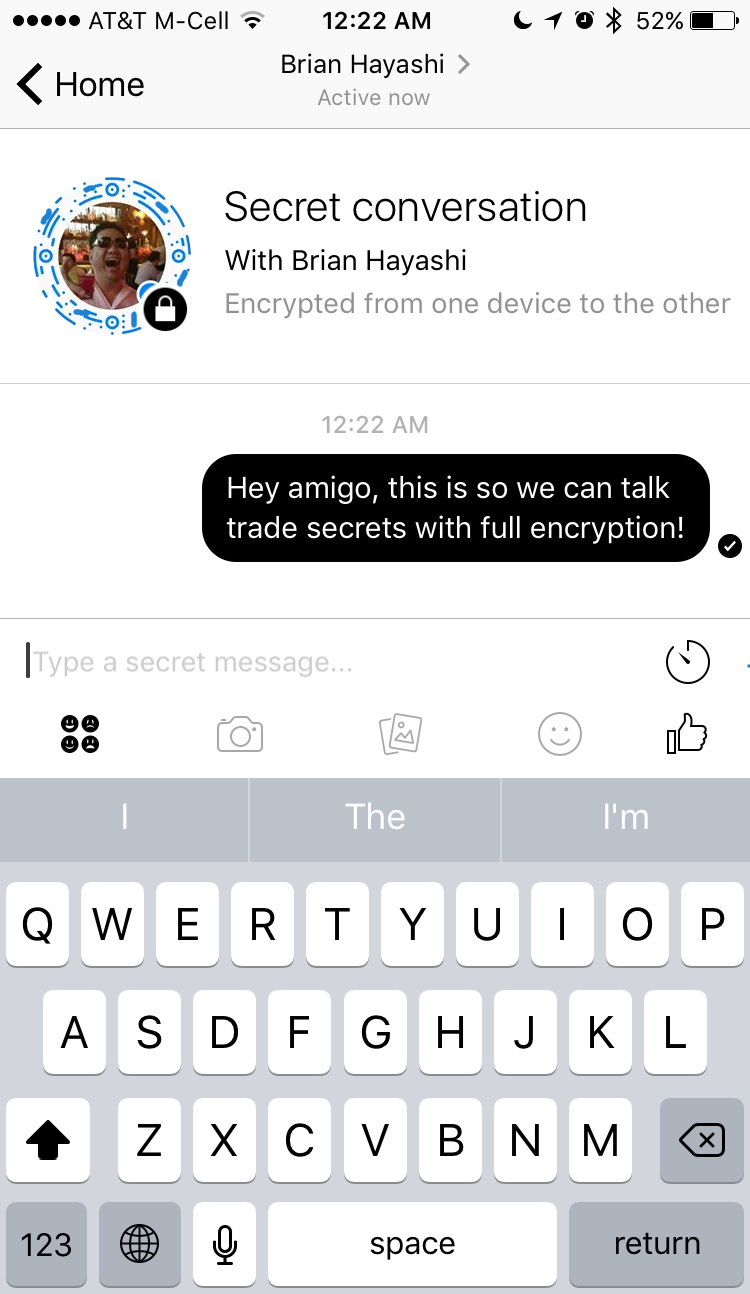 secret encrypted facebook chat