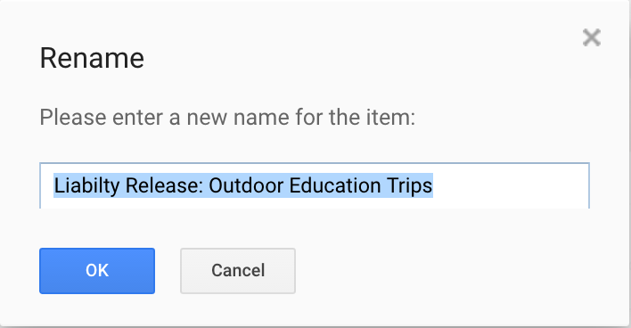 rename shared google doc