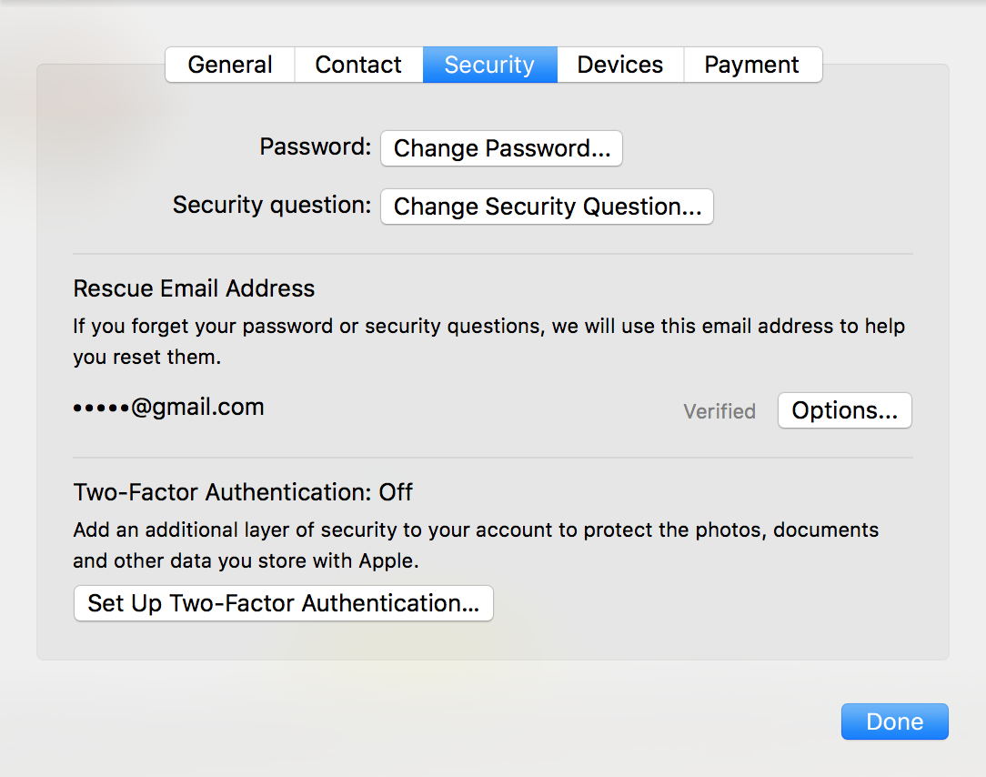 icloud two-factor authentication security settings