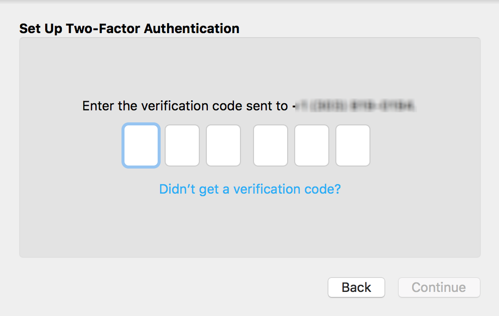 enter secret security code, icloud two-factor authentication setup set up