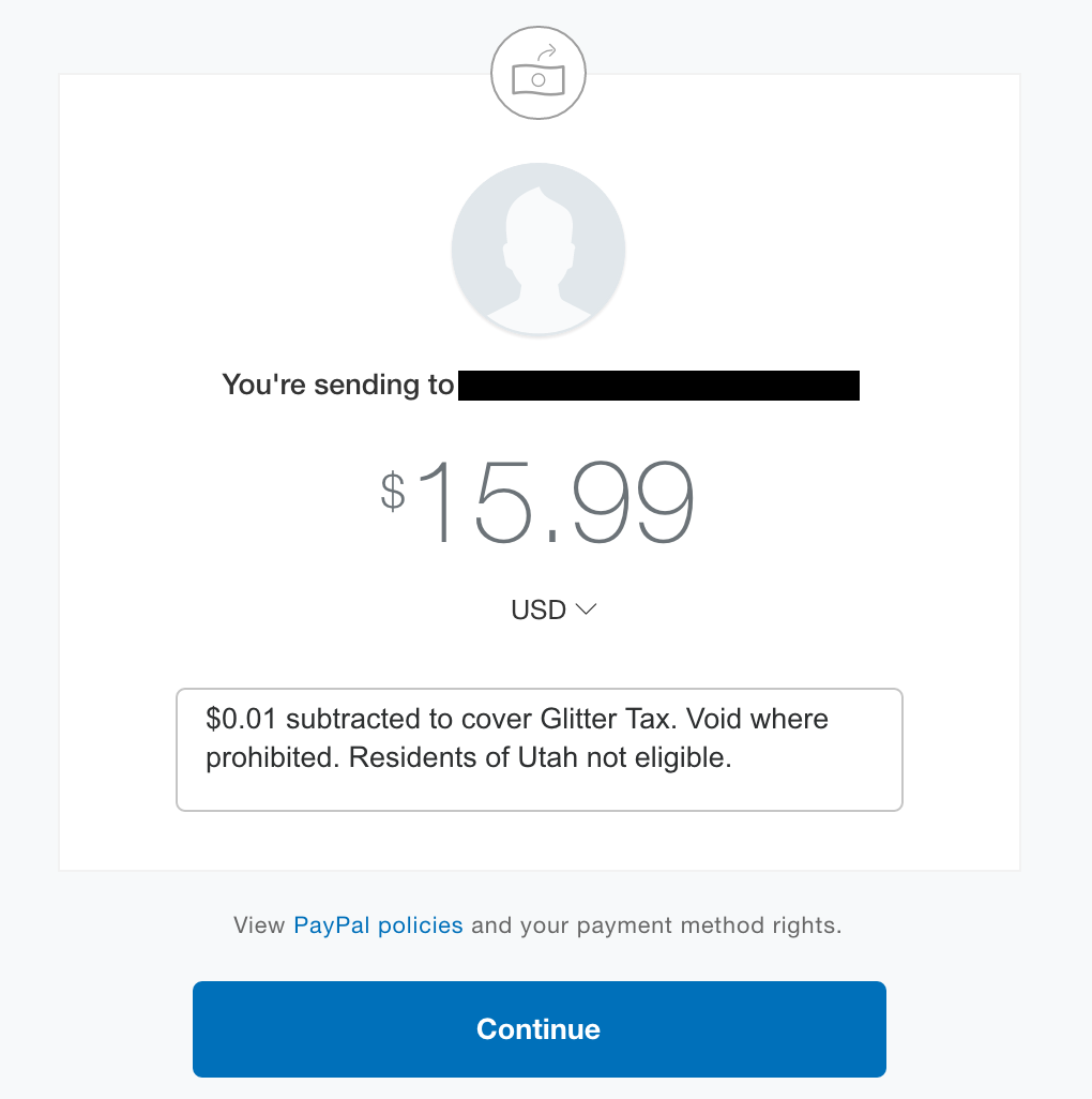 sending $15.99 via paypal