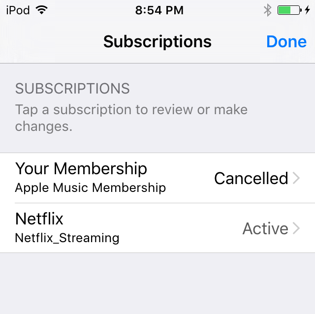 itunes recurring subscriptions netflix apple music
