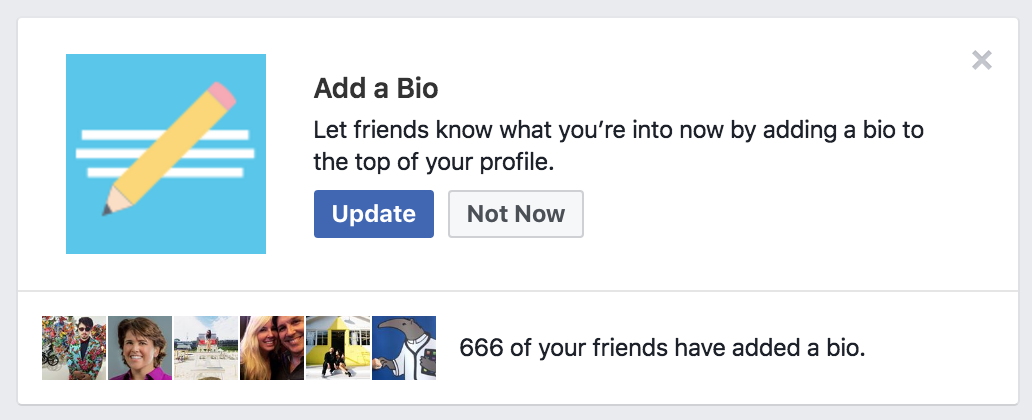facebook add bio reminder