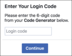 facebook secure login code generator sms text message