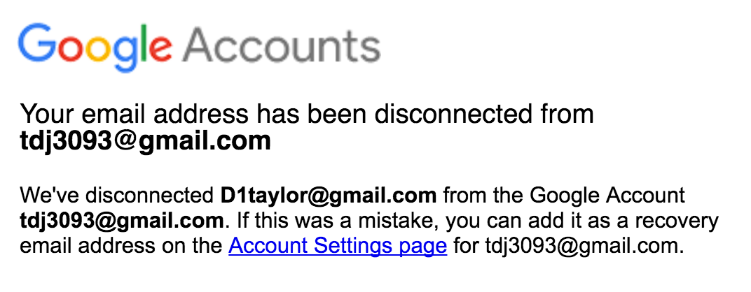 gmail google mail account disconnected