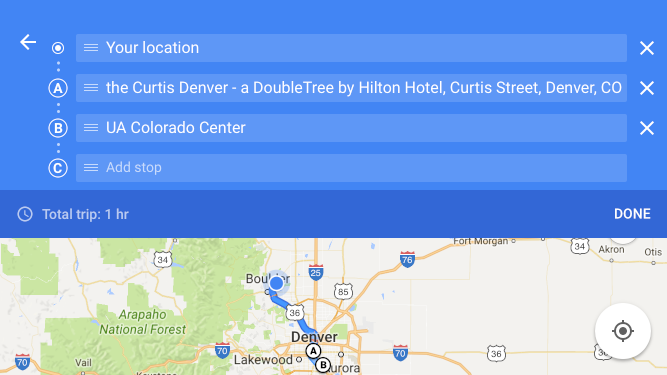 Add stops to a Google Maps route - Google Maps Iphone Add Stop 6 