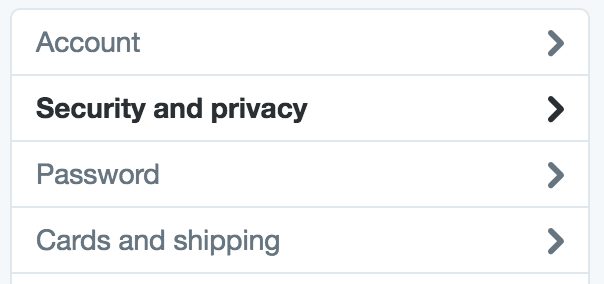 twitter > settings > security and privacy