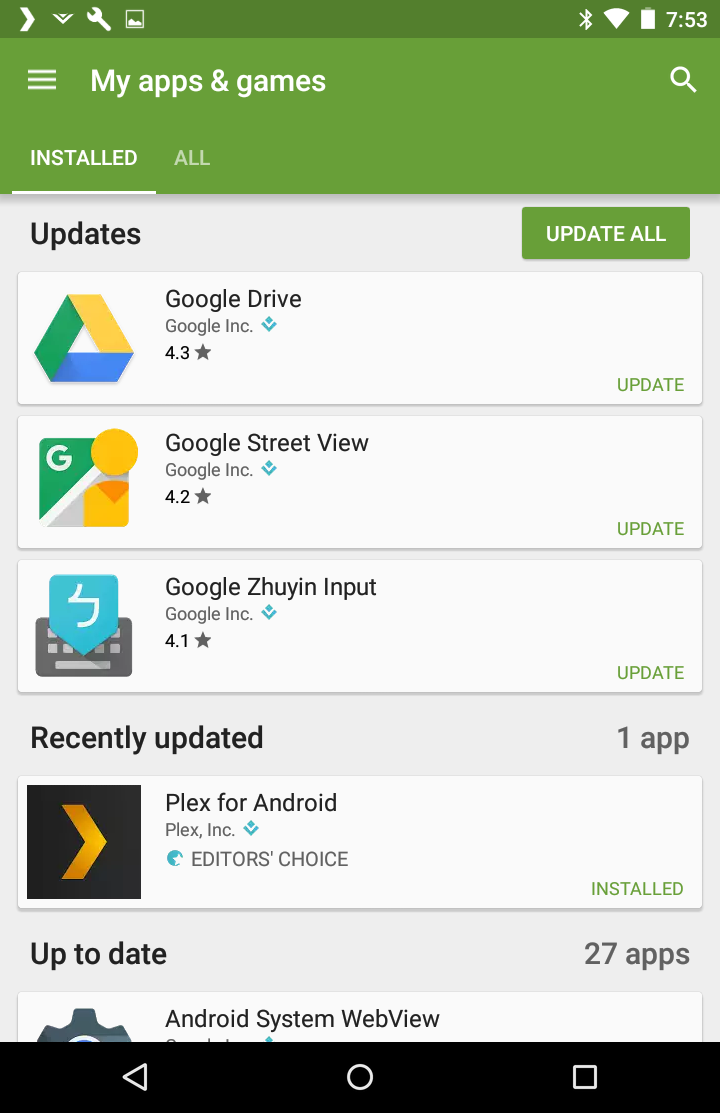 my apps and games, android, google play, update apps