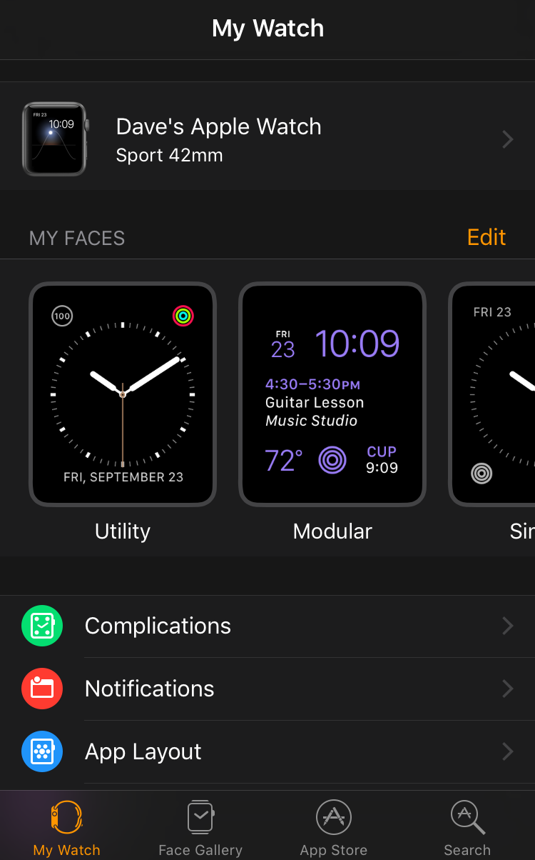 apple watch edit watch face