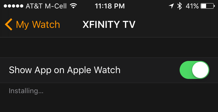 installing app on apple watch from iphone