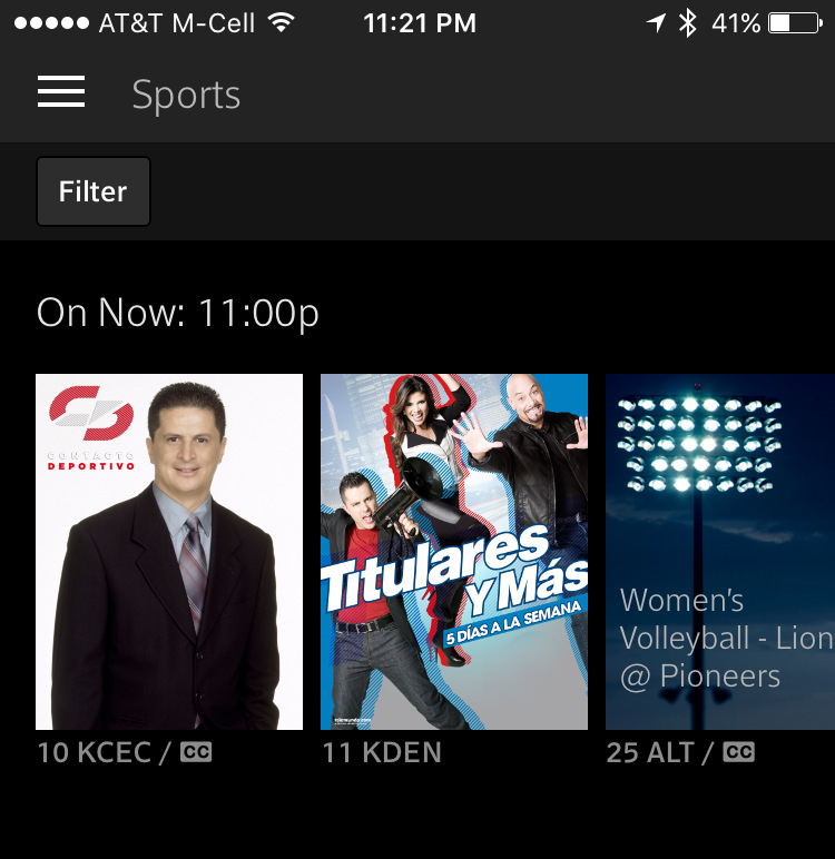 signed in to xfinity tv app on iphone