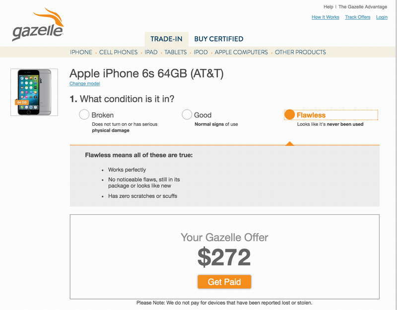 gazelle offer, buy apple iphone 6s