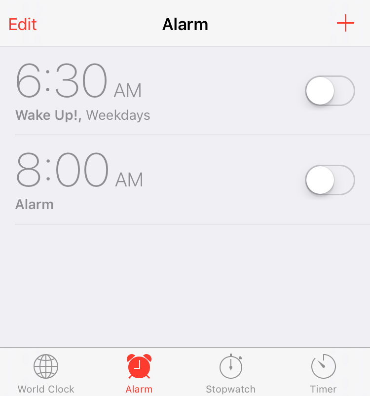 iphone ios current alarms