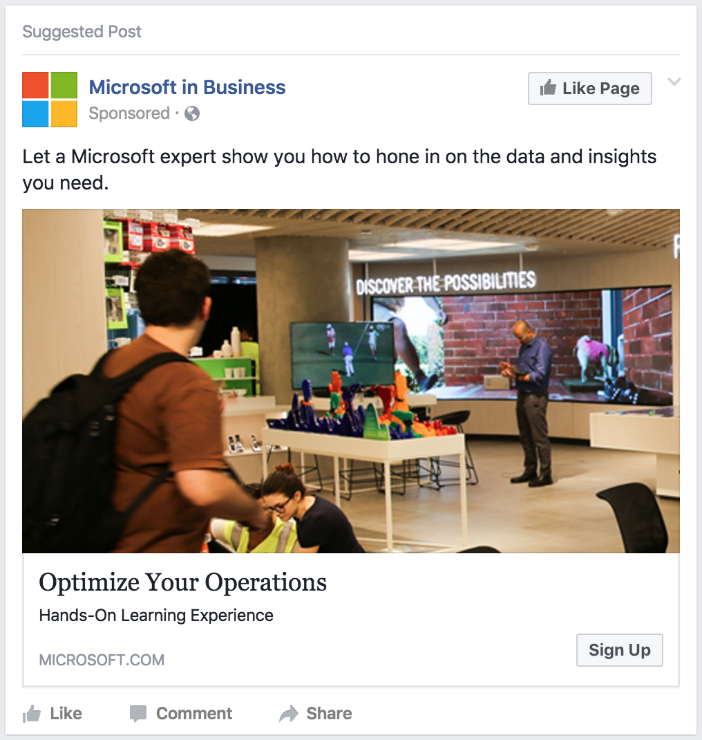 microsoft ad on facebook