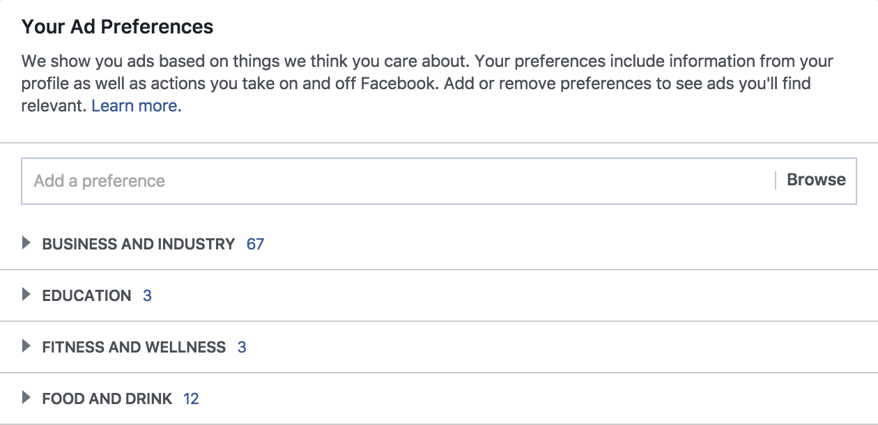 manage your facebook ad preferences