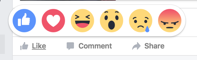 facebook post like with emoji