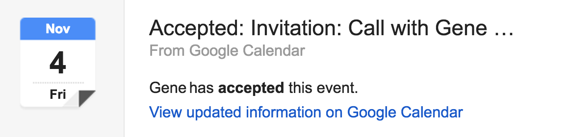 accepted google calendar event meeting invitation