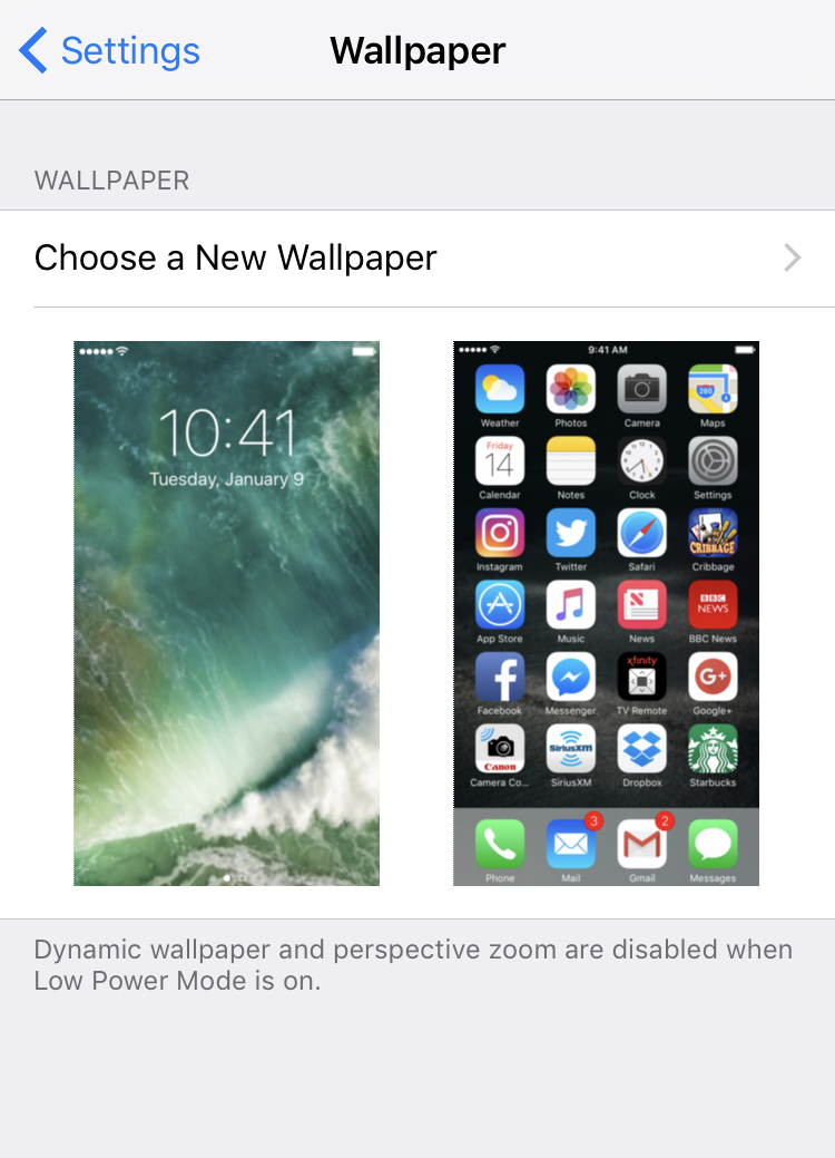 choose a new wallpaper ios 10 iphone 7 6 6s