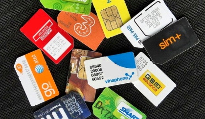 sim cards in a pile