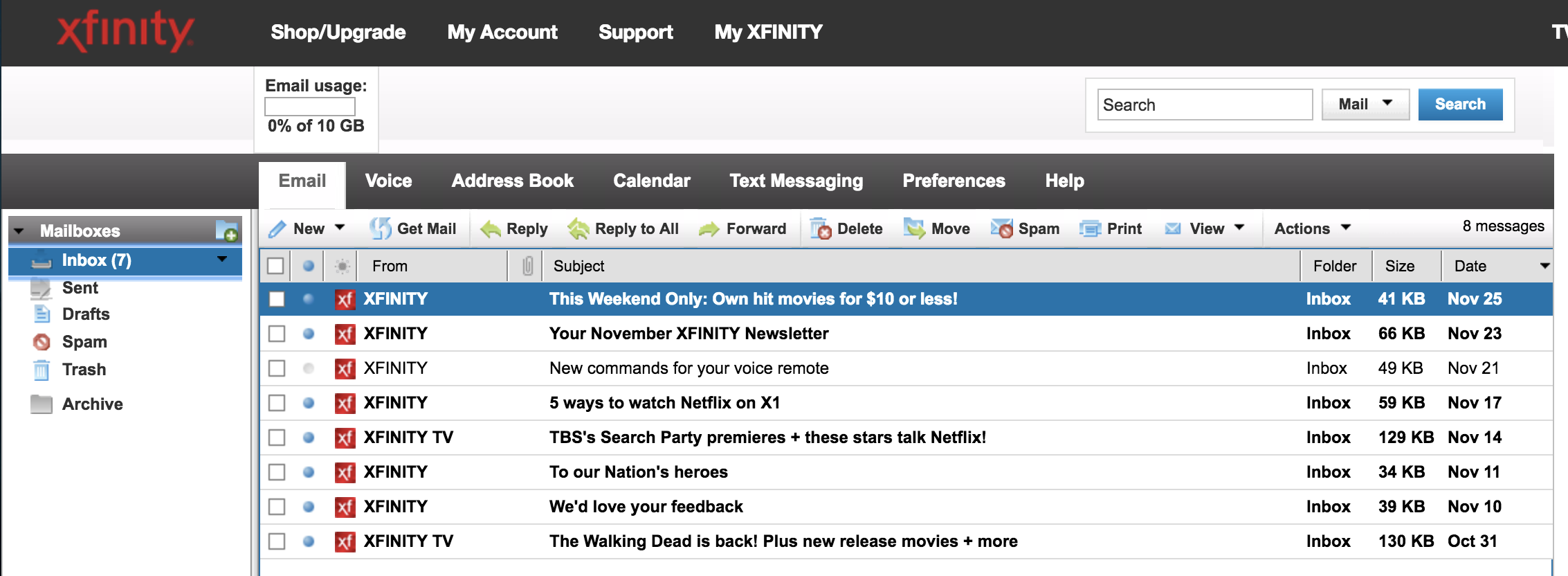 comcast webmail email