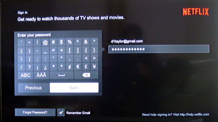 enter netflix password, comcast xfinity x1