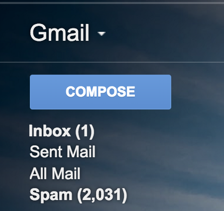 gmail, all mail, menu