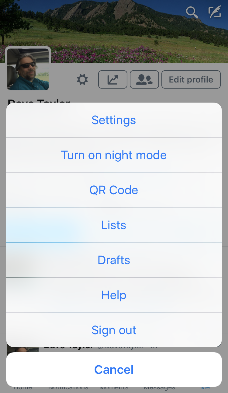iphone ios twitter app settings options