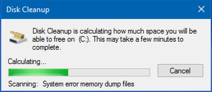 disk usage win10 collecting disk space info