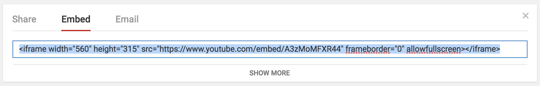 youtube video embed code