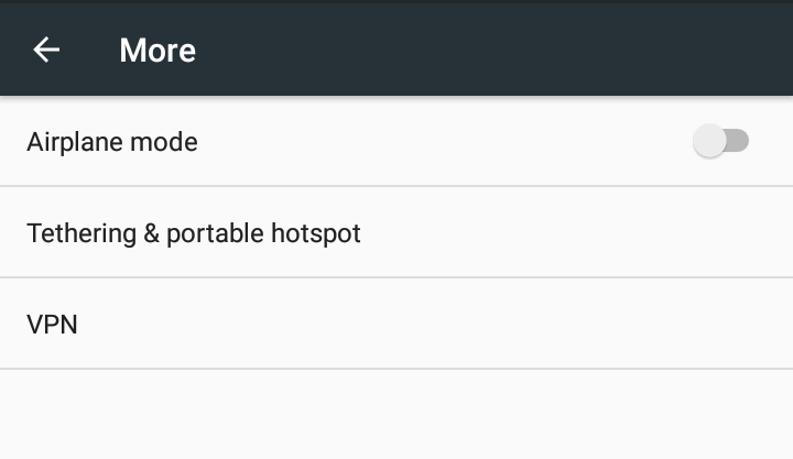 more android wireless and network settings