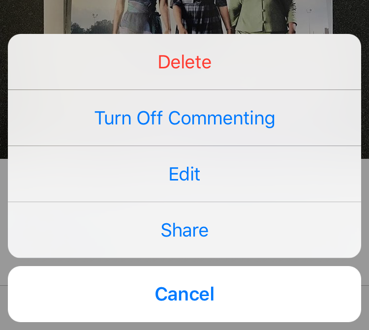 turn off commenting instagram post