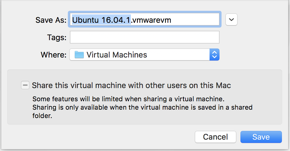 name your new vm virtual machine linux