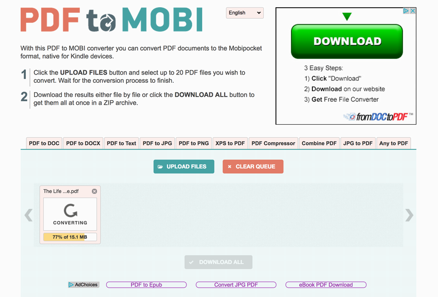 pdf to mobi conversion service