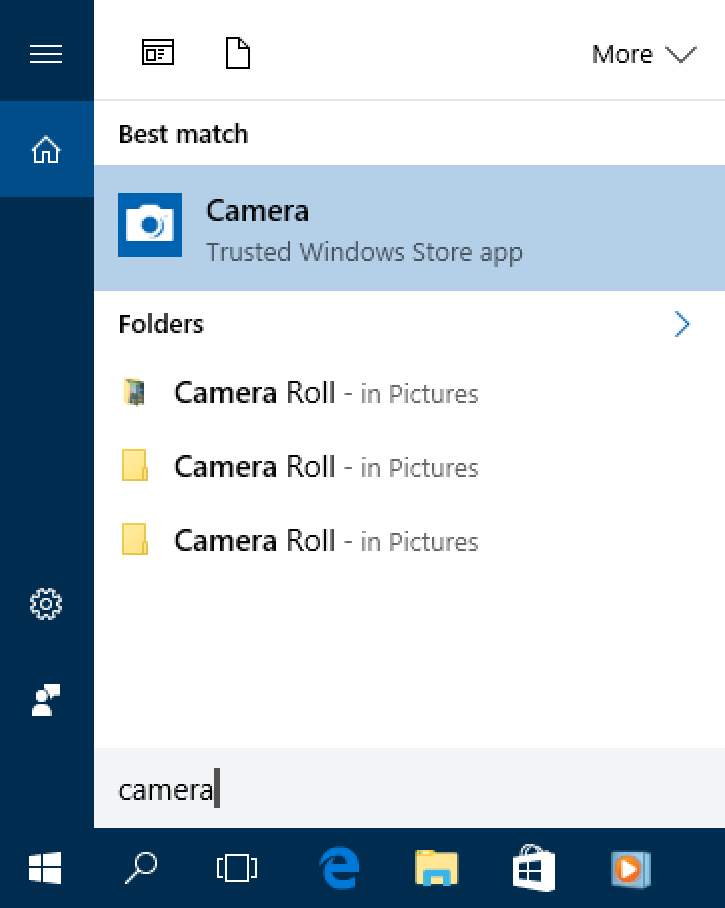 win10 search for camera