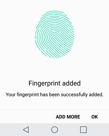 fingerprint added, android