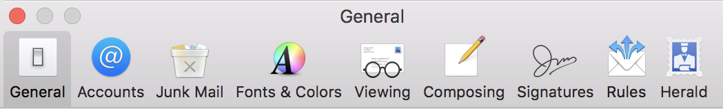 herald icon button added, apple mail preferences settings