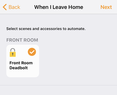 apple homekit automation: when I leave geofence area event