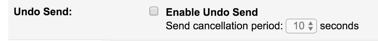 enable undo send, gmail