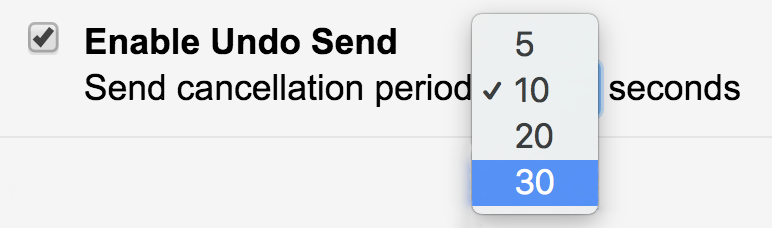 how long undo send delay gmail