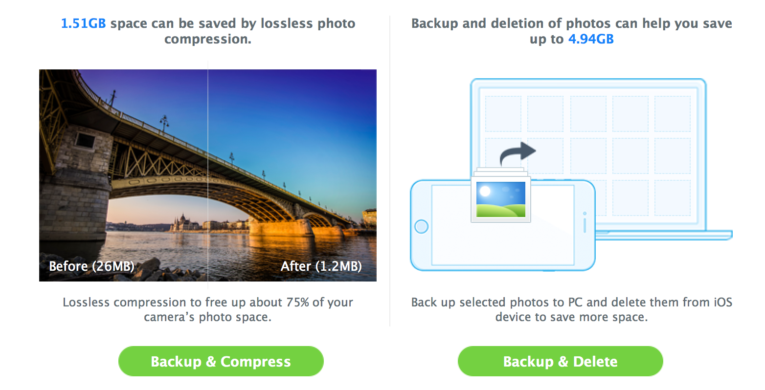 delete photos, compress free up make space iphone