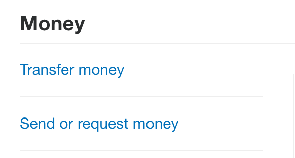 paypal: send money