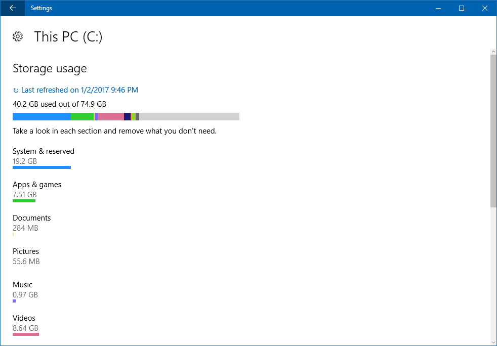 disk space usage analyzer analyze win10 windows