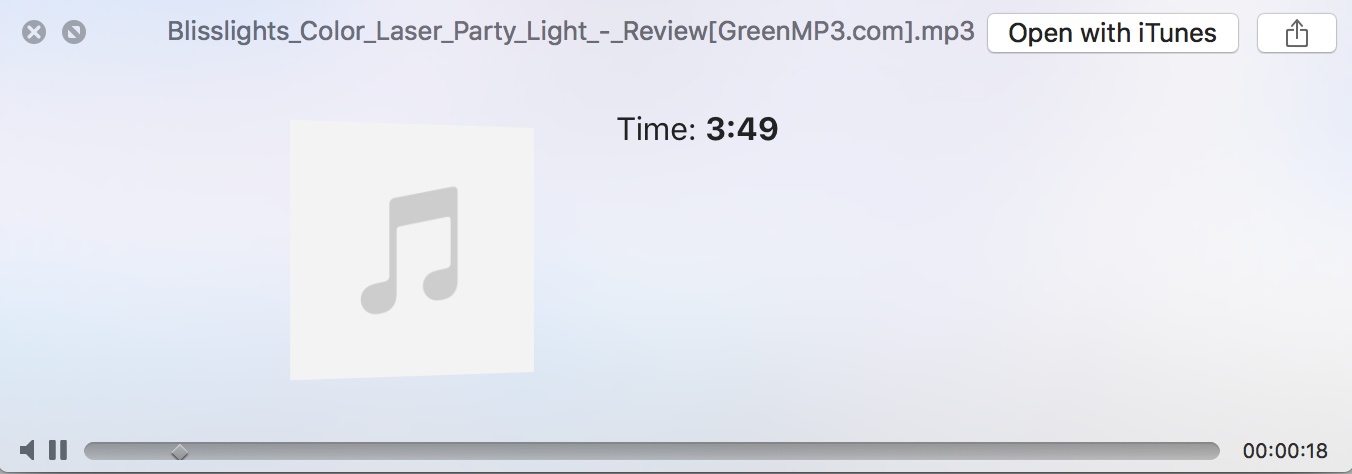 mp3 preview window, macos x