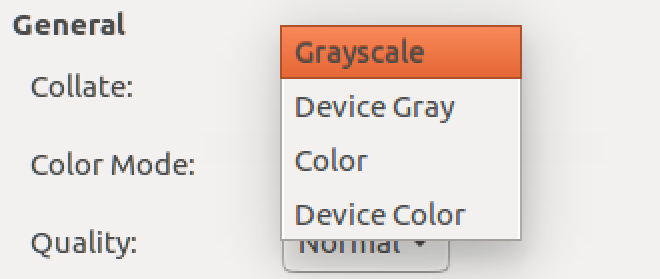 ubuntu linux printer add color options