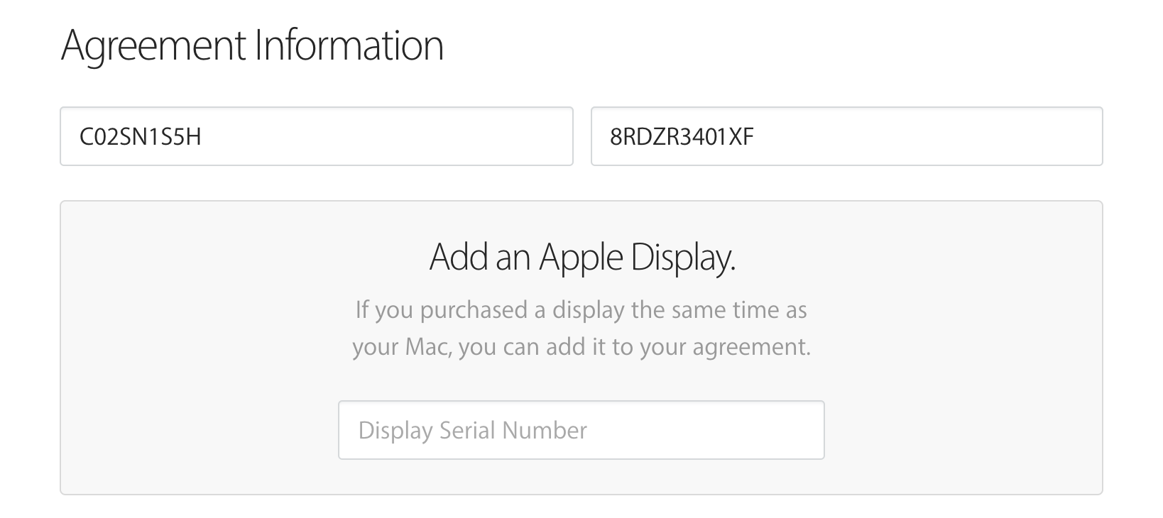 applecare registration pending