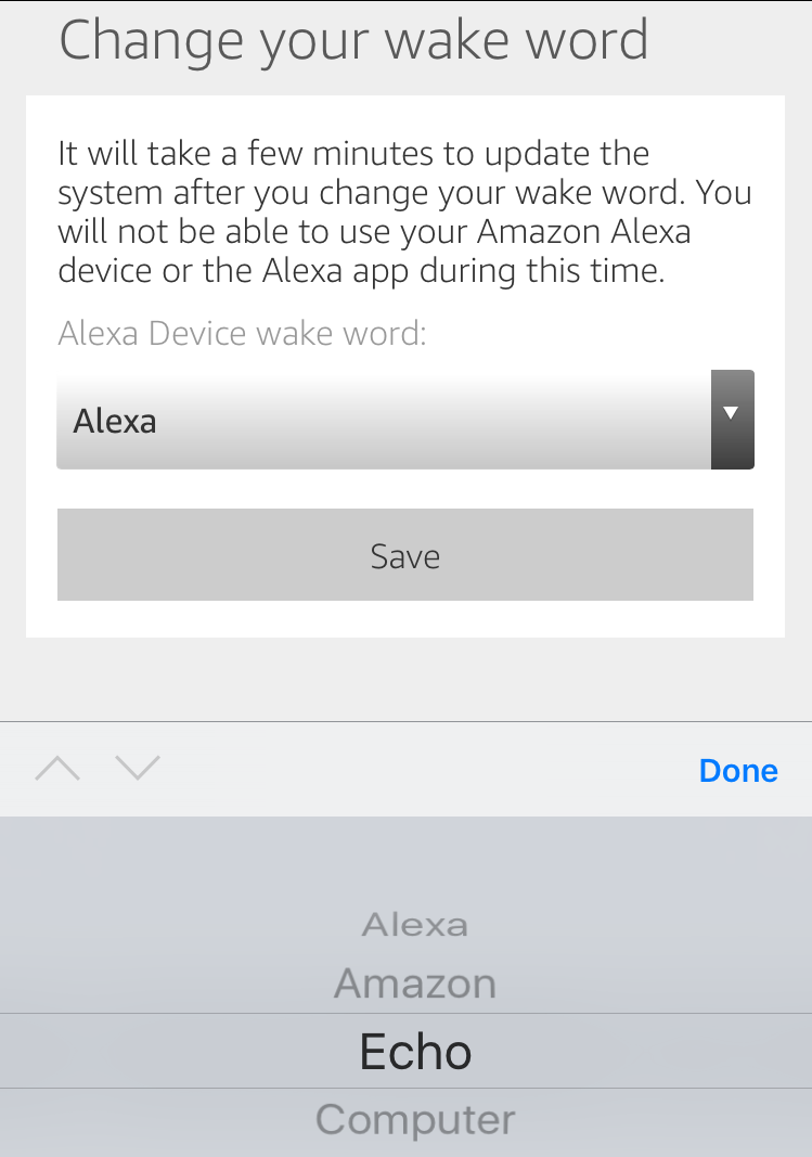 change amazon echo wake word to computer